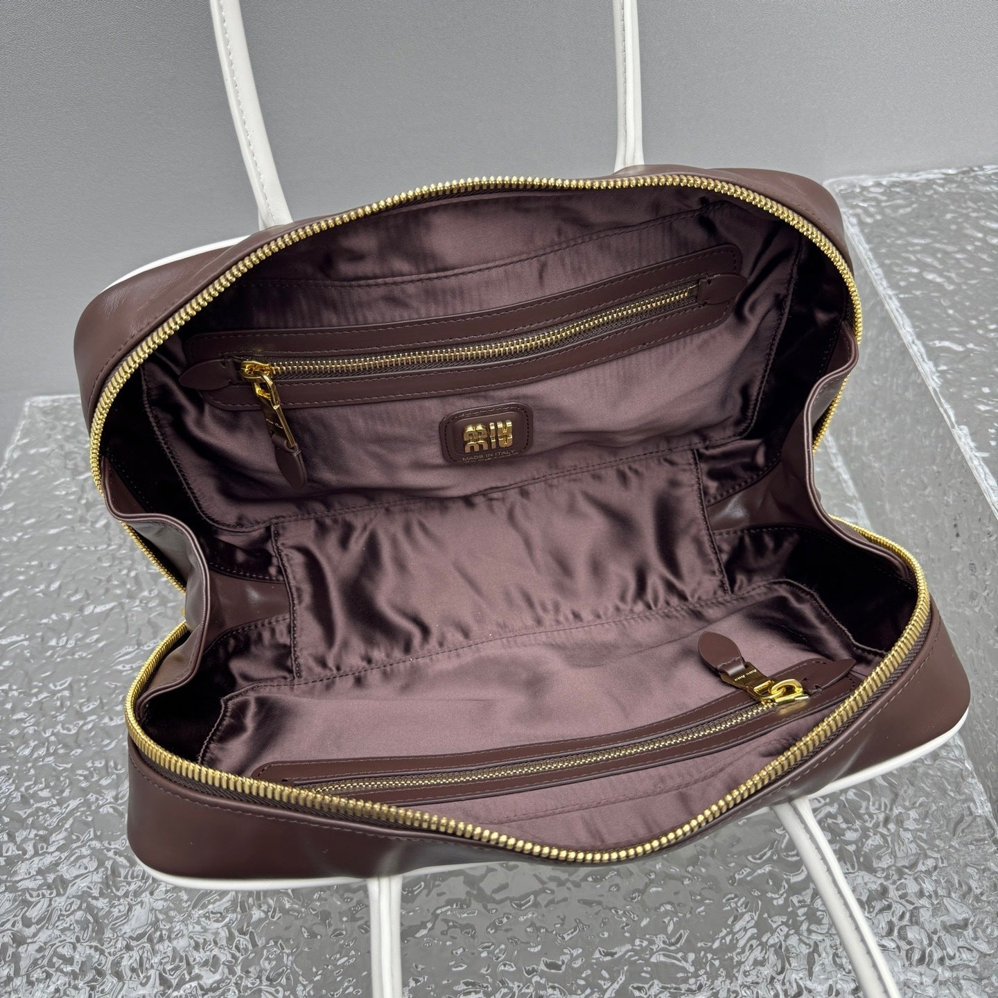 MIU MIU Two-Tone Long Handle Briefcase