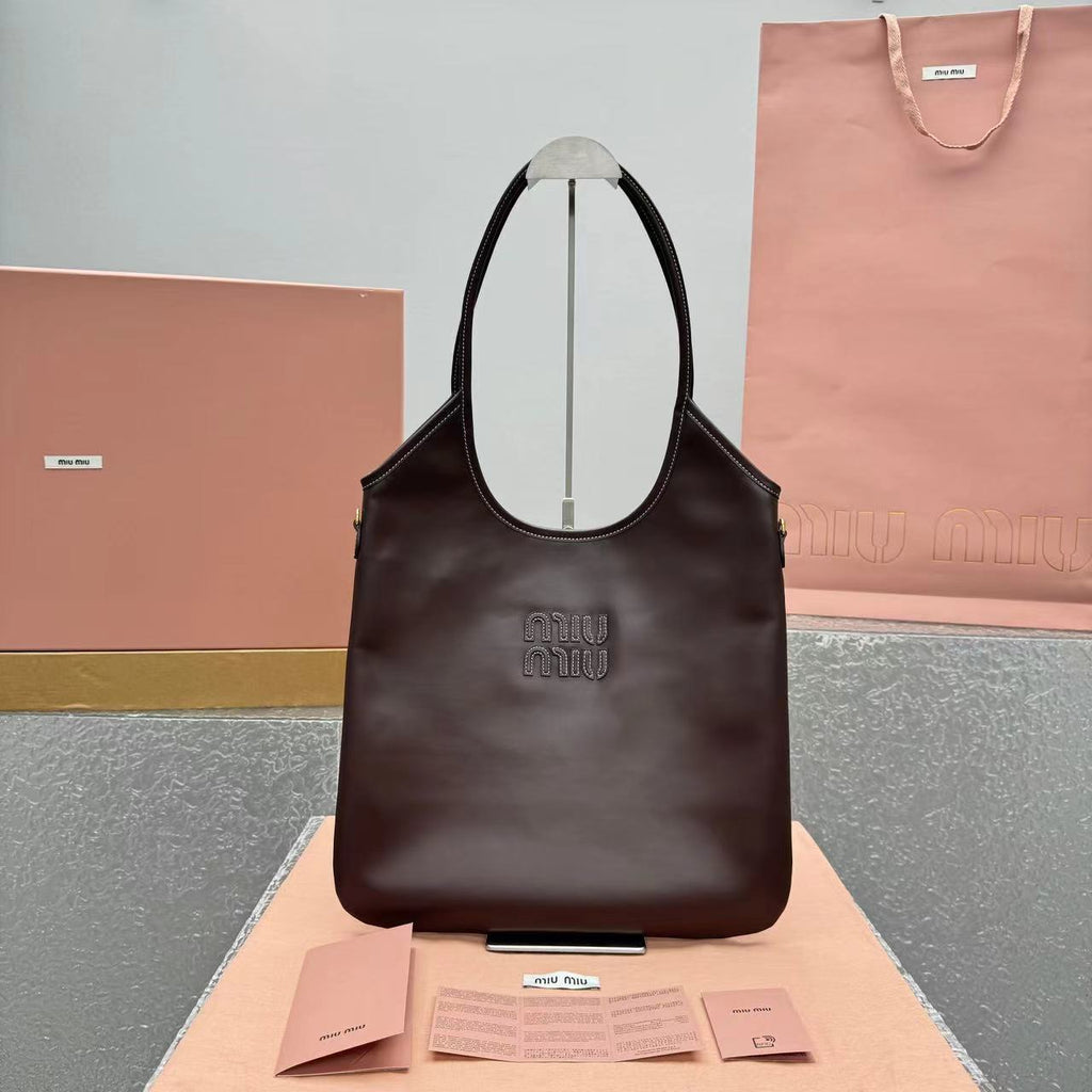 MIU MIU Leather Underarm Tote Bag