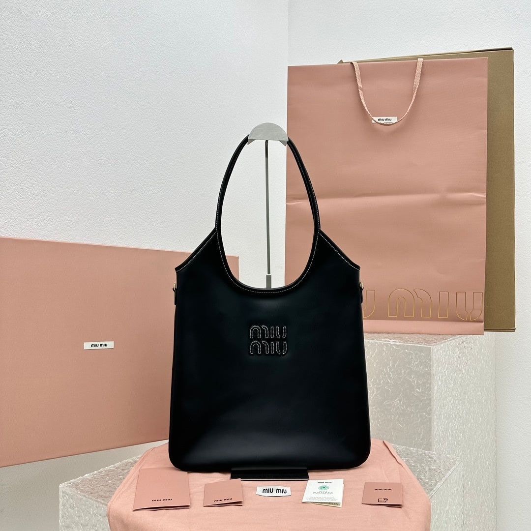 MIU MIU Leather Underarm Tote Bag