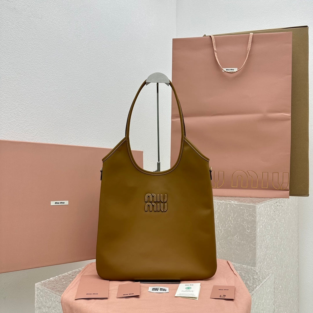 MIU MIU Leather Underarm Tote Bag