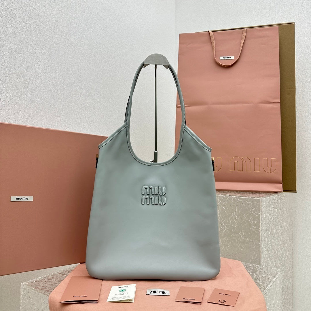 MIU MIU Leather Underarm Tote Bag