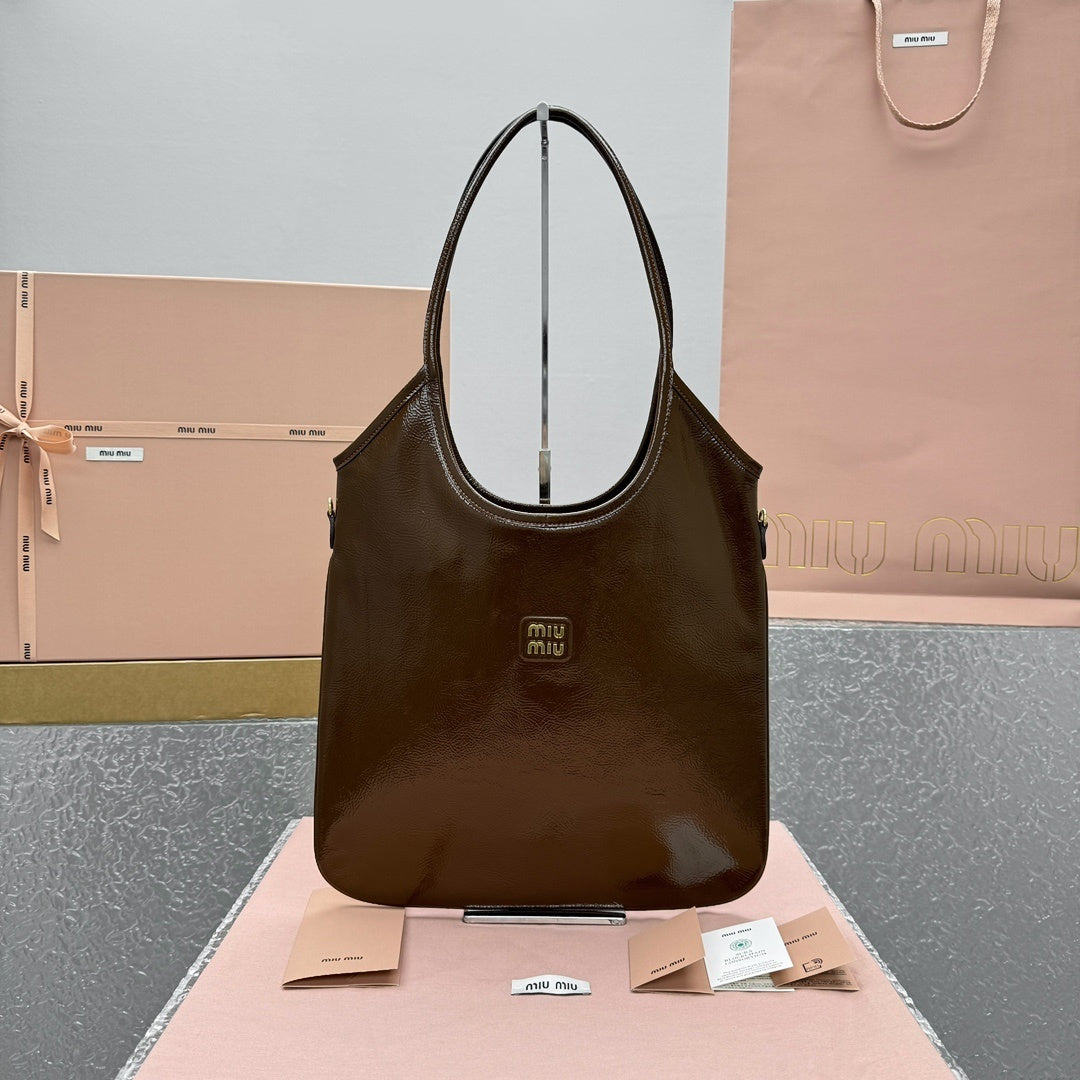 MIU MIU Leather Underarm Tote Bag