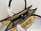 VERSACE Raffia Logo Tote Bag
