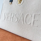 VERSACE Raffia Logo Tote Bag