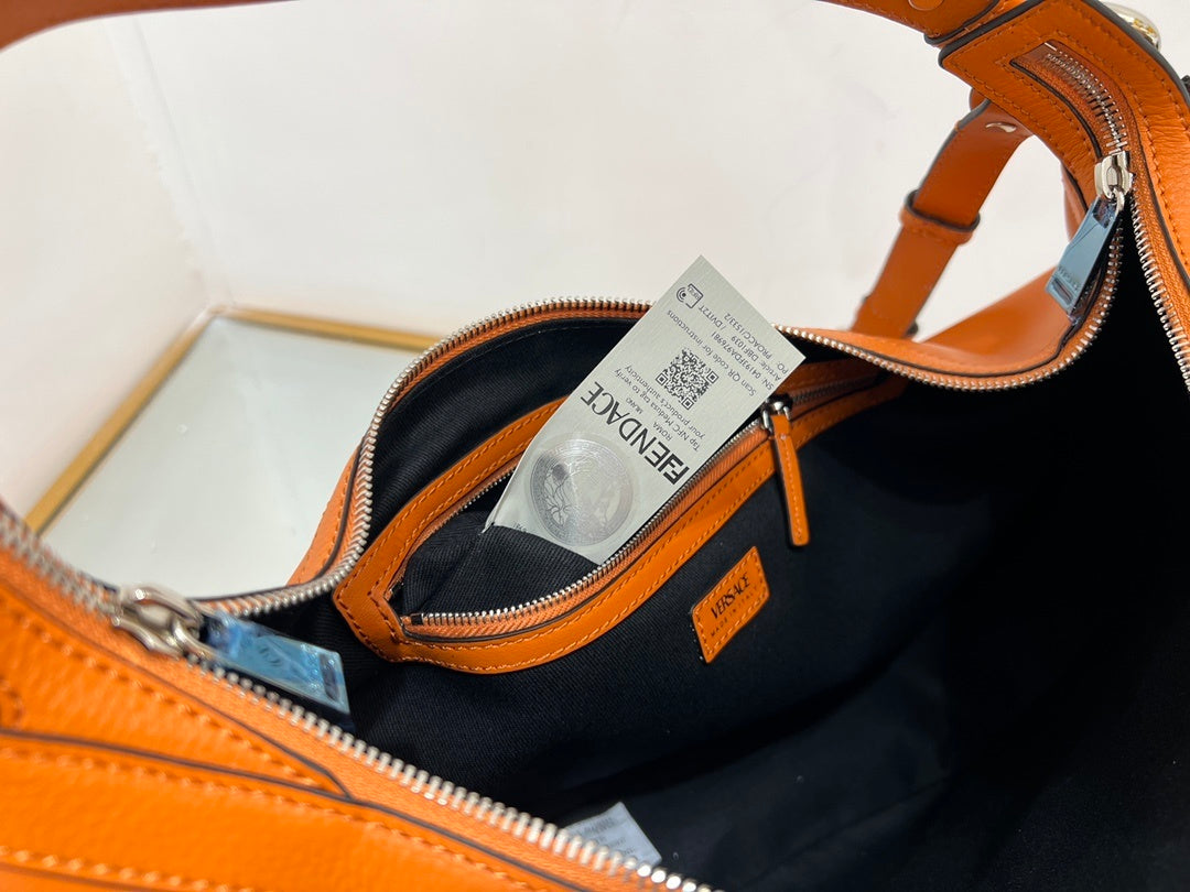 VERSACE Repeat Crescent Shoulder Bag