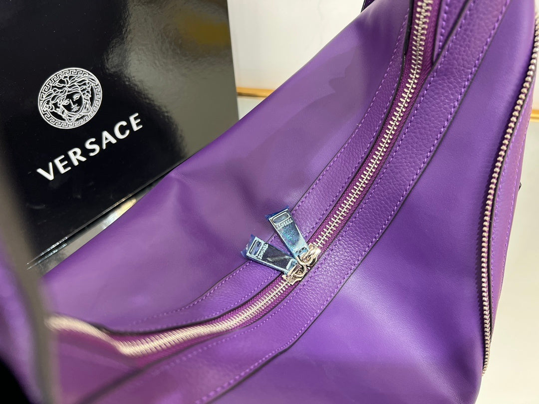 VERSACE Repeat Crescent Shoulder Bag