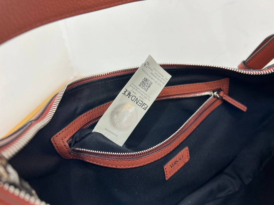 VERSACE Repeat Crescent Shoulder Bag