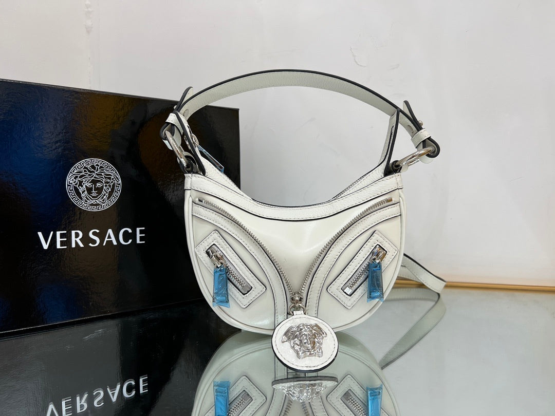 VERSACE Repeat Crescent Mini Shoulder Bag