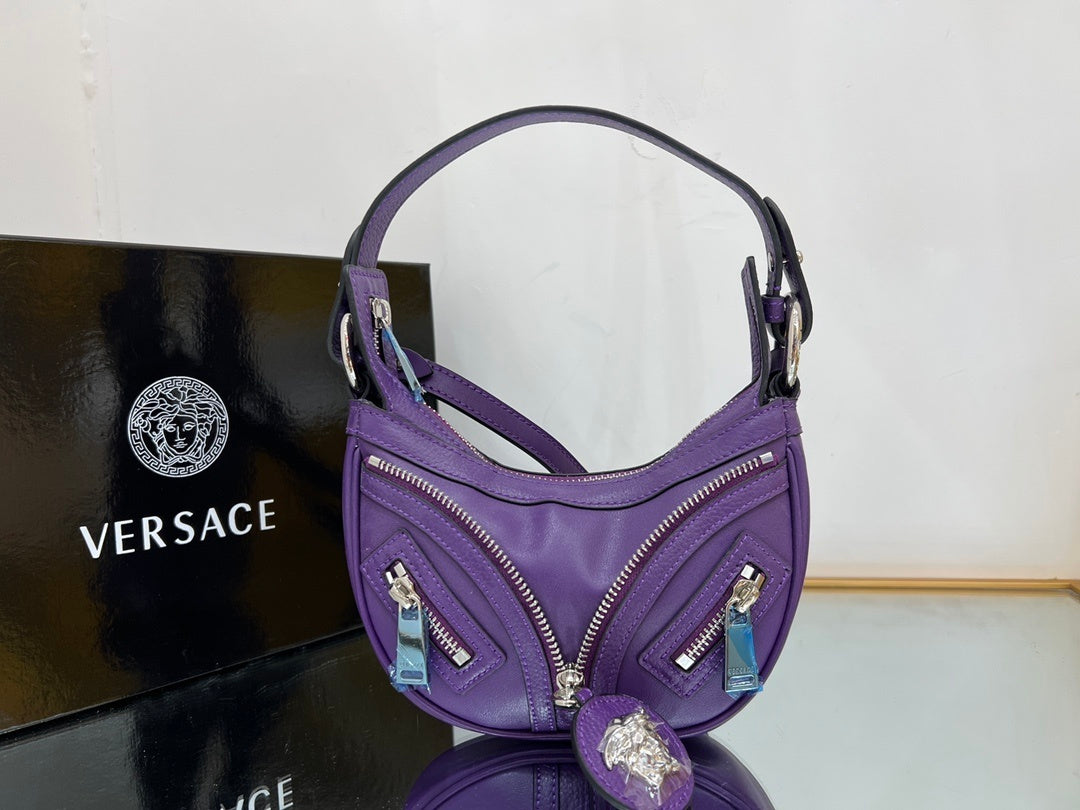 VERSACE Repeat Crescent Mini Shoulder Bag