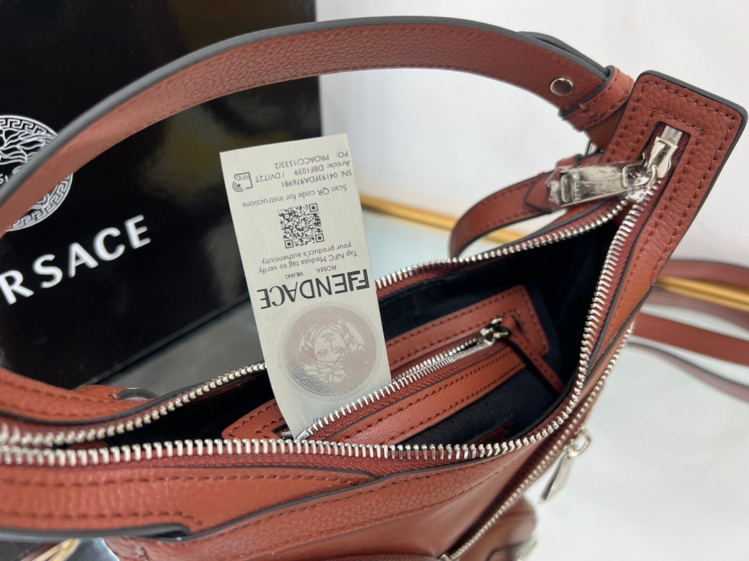 VERSACE Repeat Crescent Mini Shoulder Bag