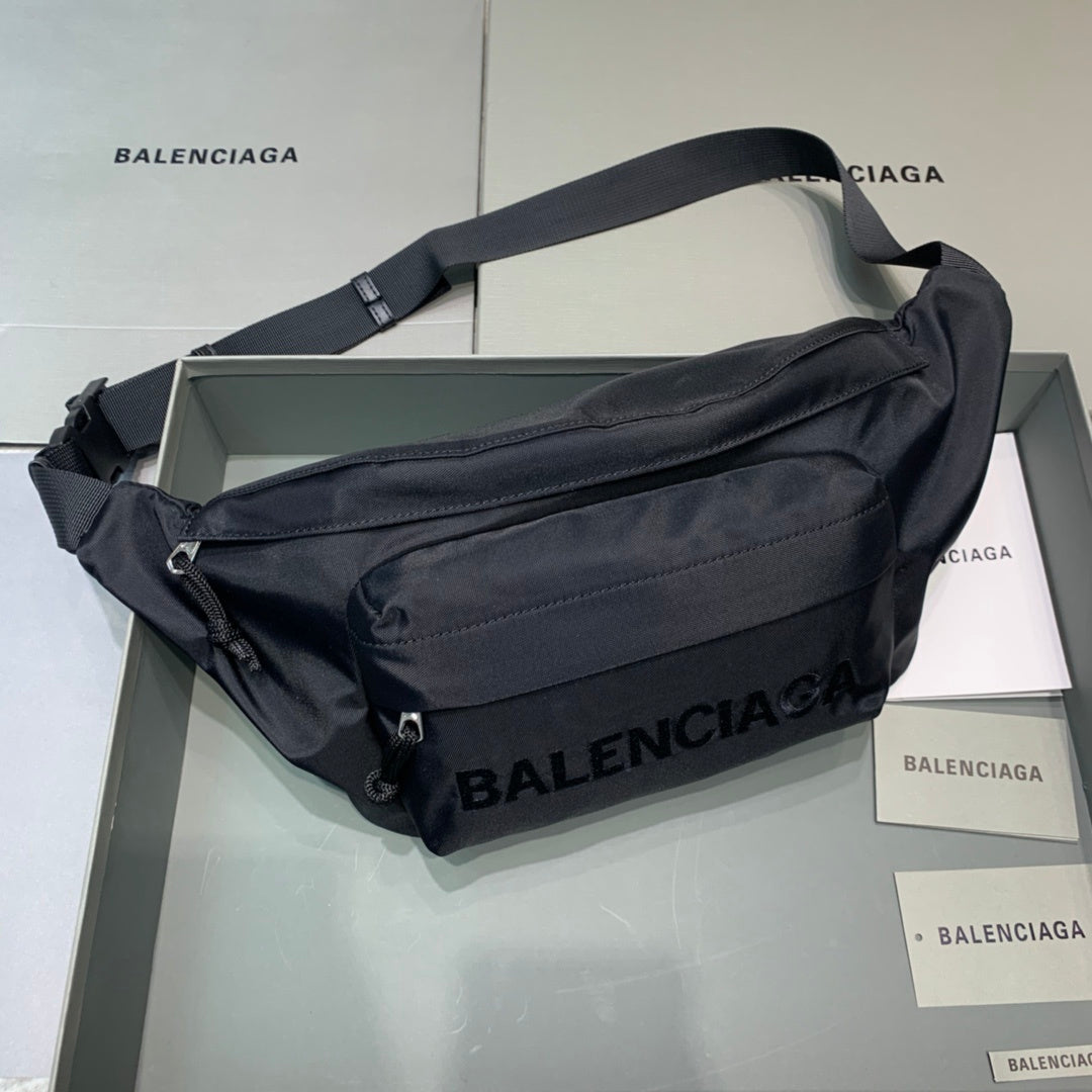 Balenciaga Wheel Logo Embroidered Belt Bag