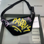 Balenciaga Waxed Leather Crossbody / Chest Bag