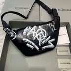 Balenciaga Waxed Leather Crossbody / Chest Bag