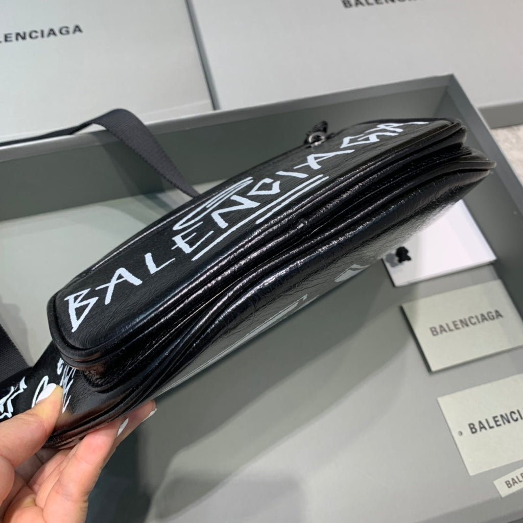 Balenciaga Waxed Leather Crossbody / Chest Bag