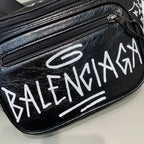 Balenciaga Waxed Leather Crossbody / Chest Bag
