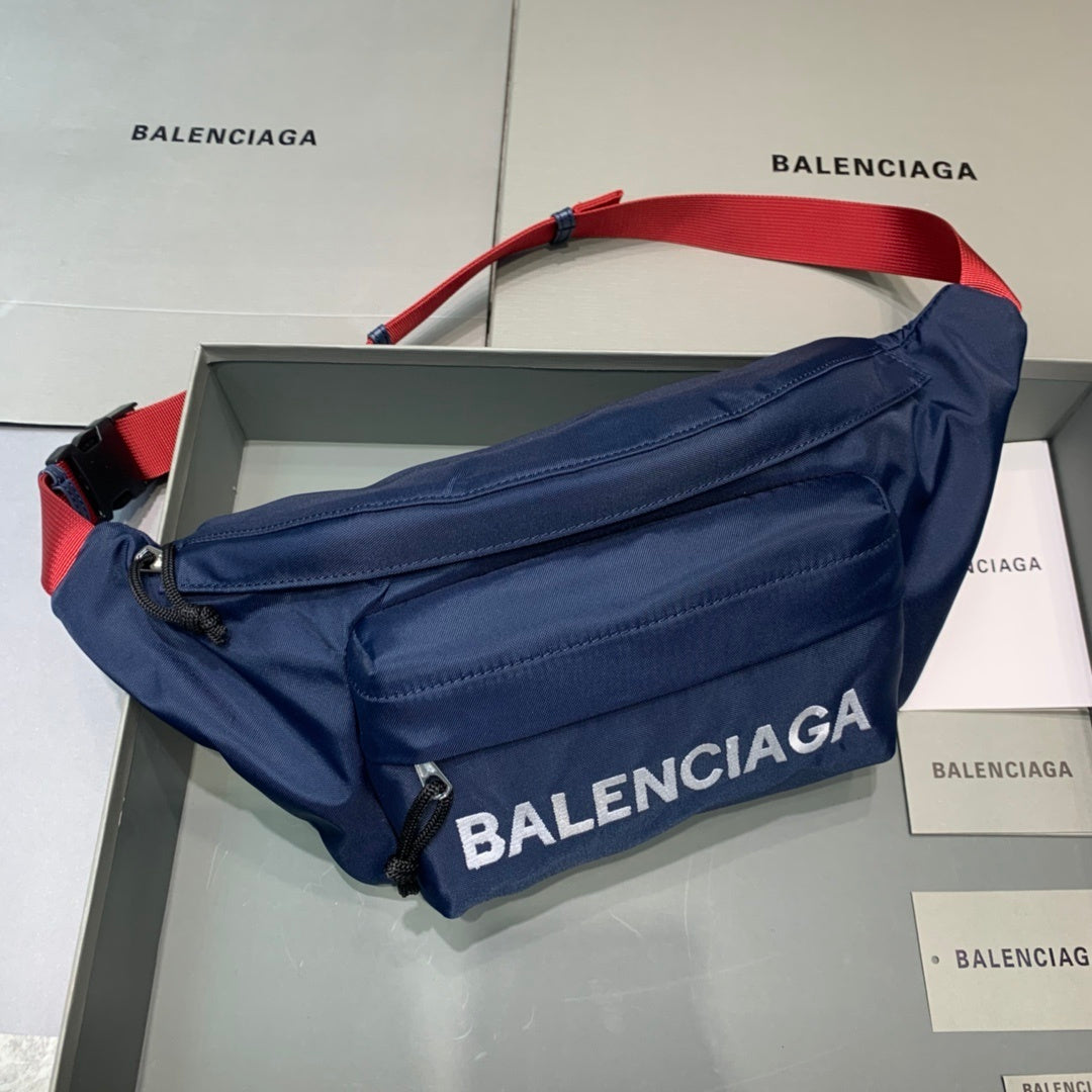Balenciaga Wheel Logo Embroidered Belt Bag