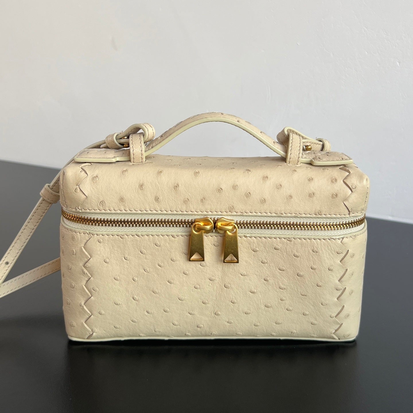 Bottega Veneta Ostrich Leather Cosmetic Bag