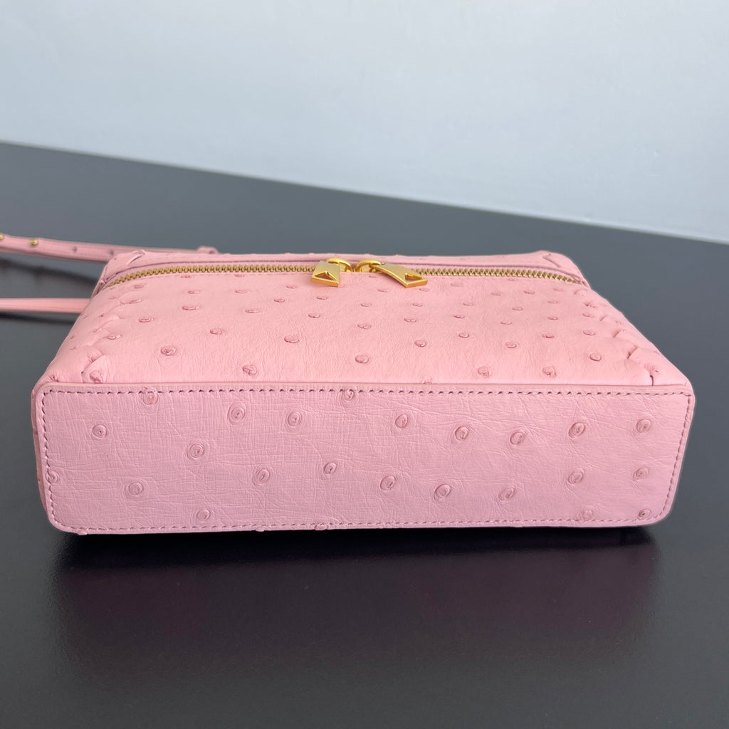 Bottega Veneta Ostrich Leather Cosmetic Bag
