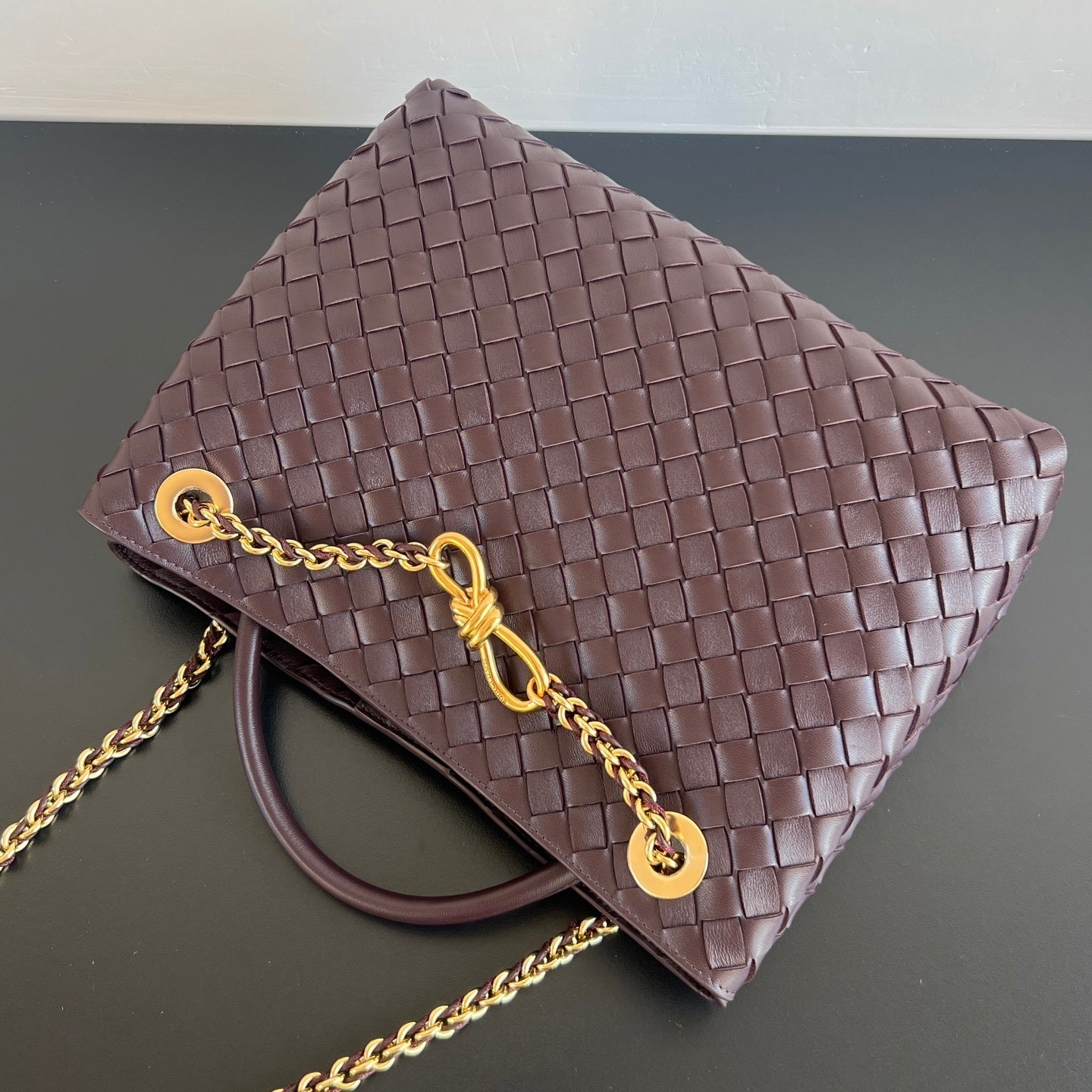 Bottega Veneta Chain-Interwoven Andiamo Bag