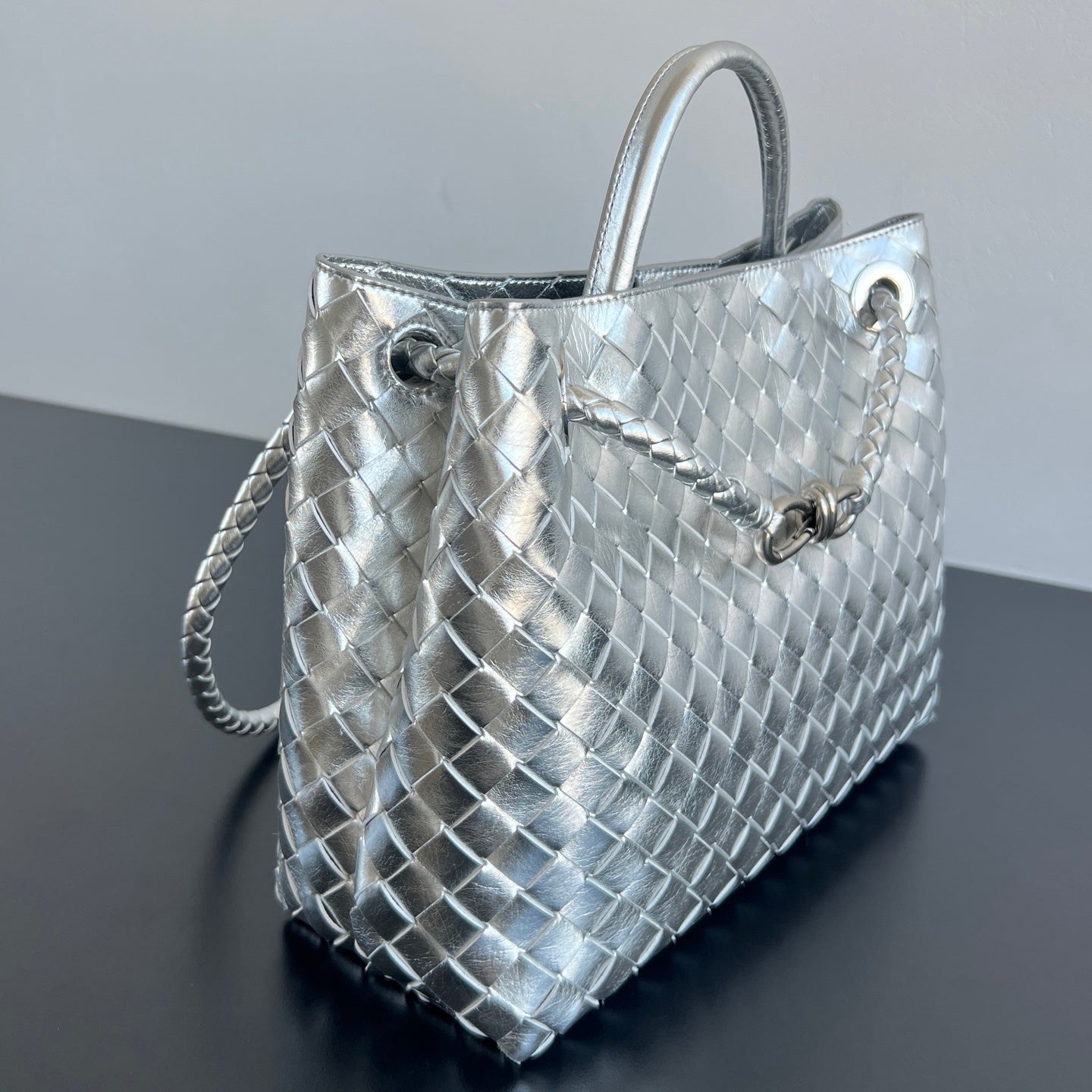 Bottega Veneta Andiamo Handbag (Metallic)