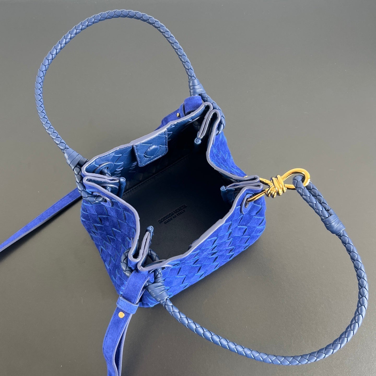 Bottega Veneta Intrecciato Suede Shoulder Bag