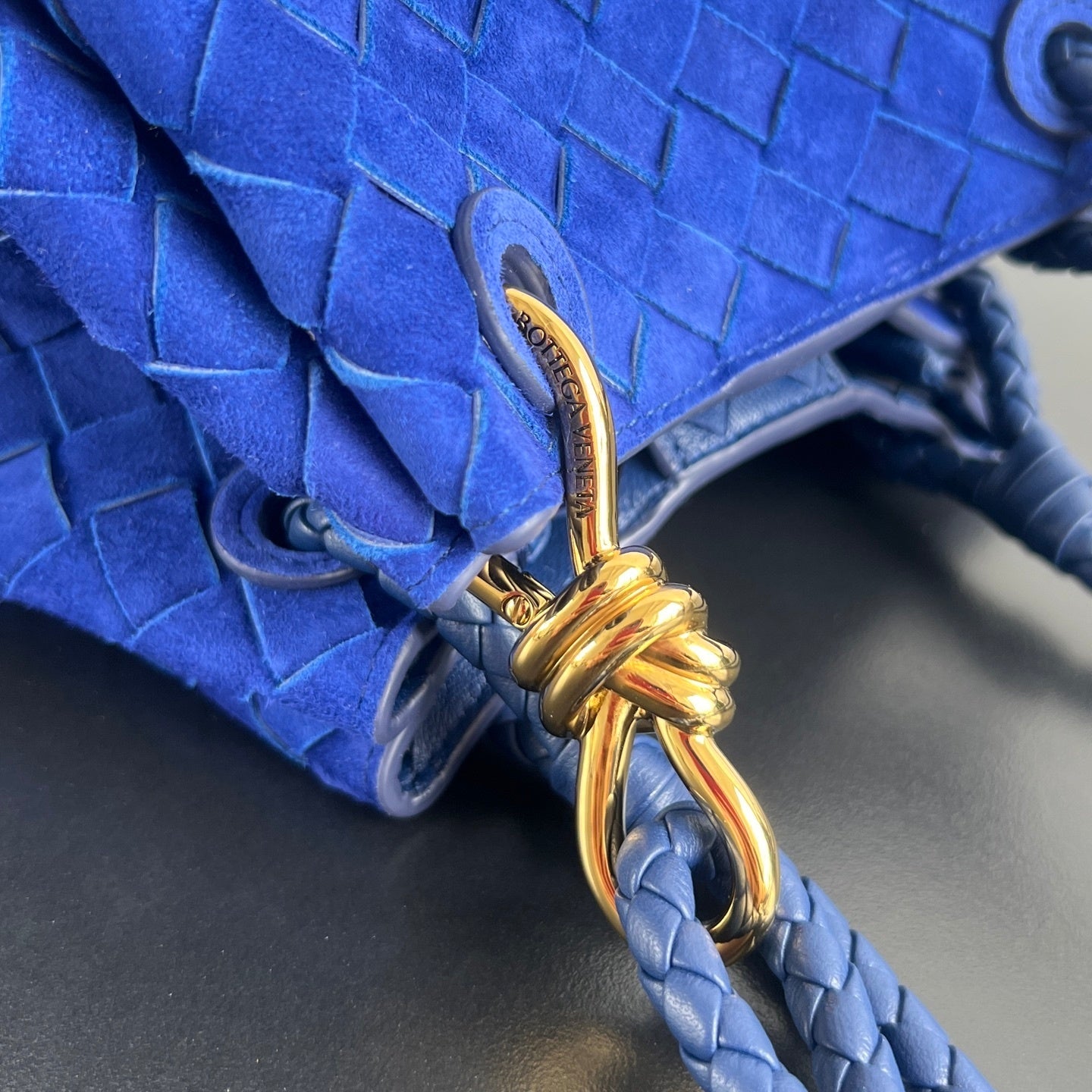 Bottega Veneta Intrecciato Suede Shoulder Bag