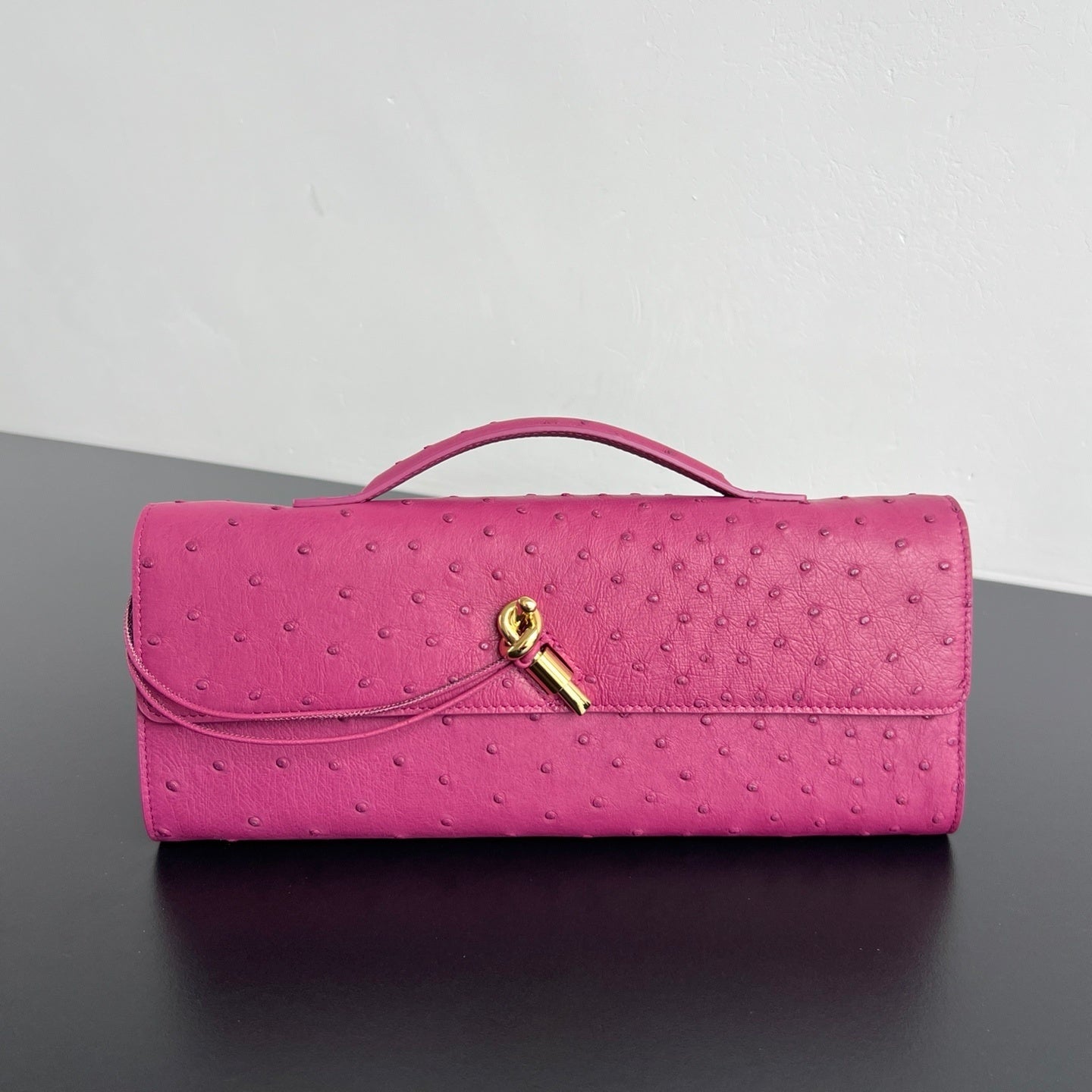 Bottega Veneta Andiamo Clutch (Ostrich Leather)