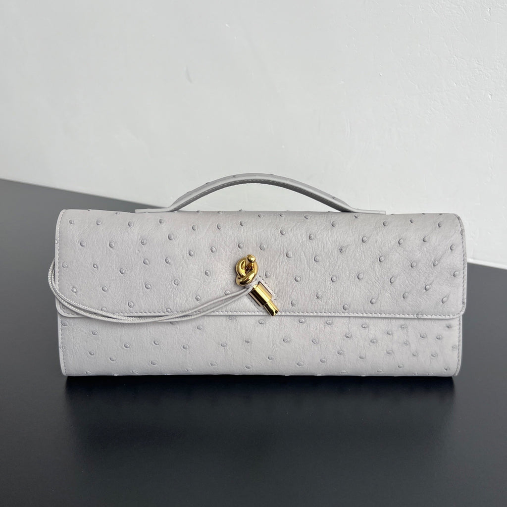 Bottega Veneta Andiamo Clutch (Ostrich Leather)