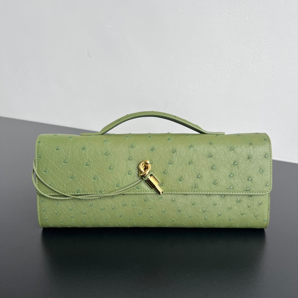 Bottega Veneta Andiamo Clutch (Ostrich Leather)