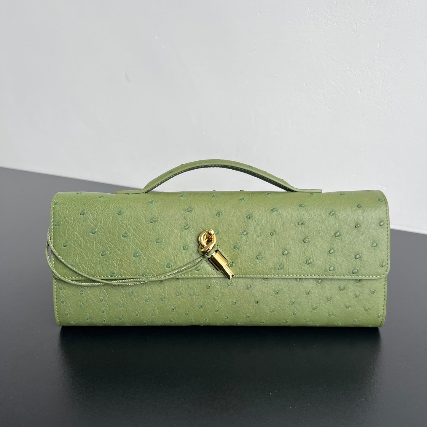 Bottega Veneta Andiamo Clutch (Ostrich Leather)