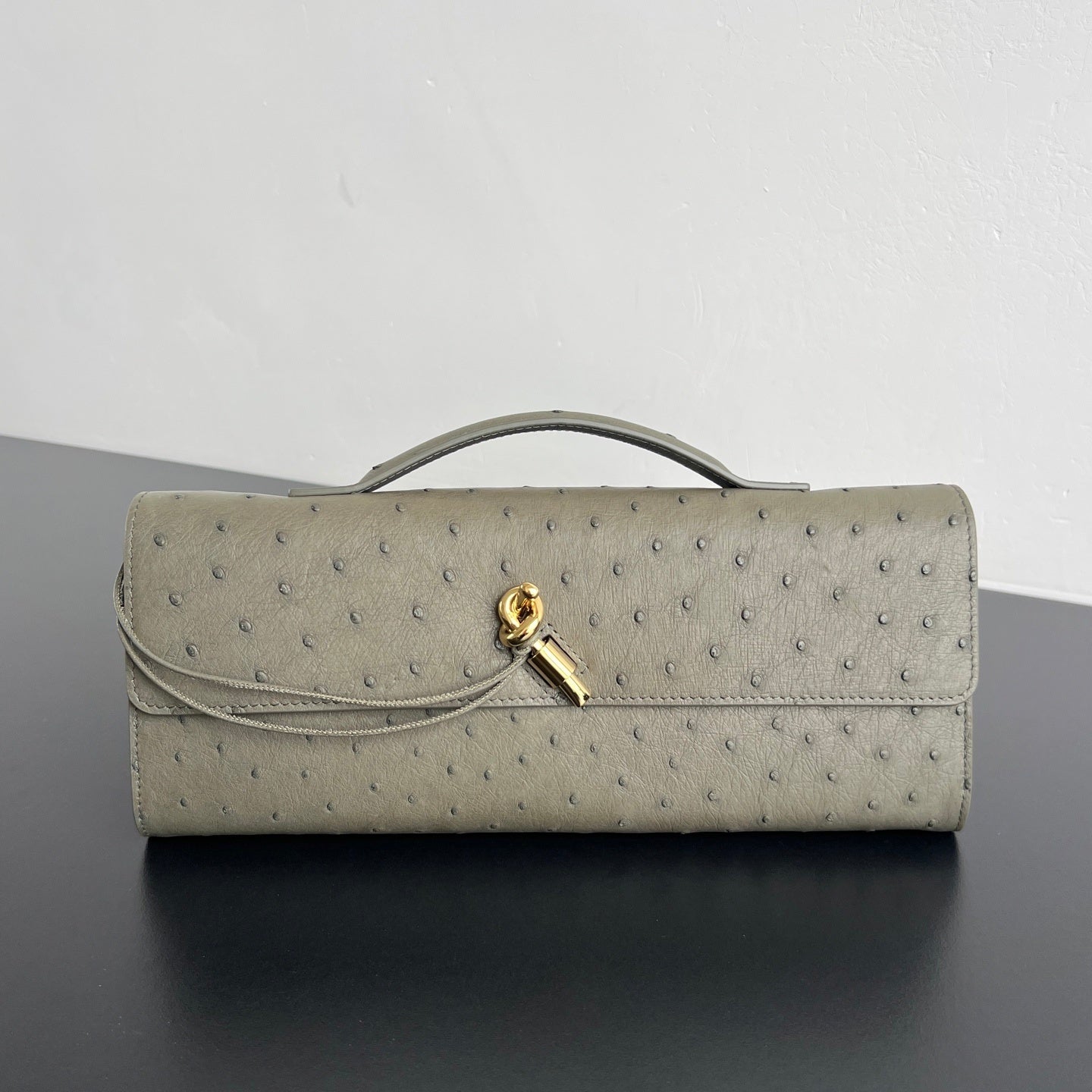 Bottega Veneta Andiamo Clutch (Ostrich Leather)