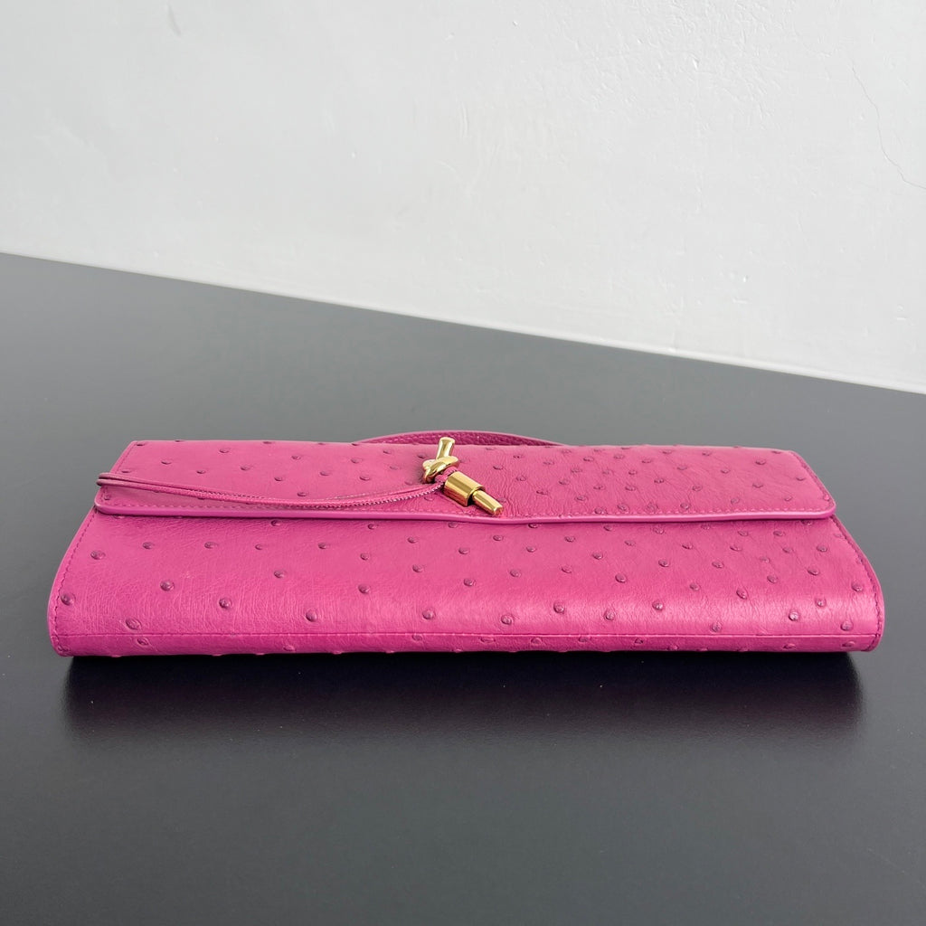 Bottega Veneta Andiamo Clutch (Ostrich Leather)