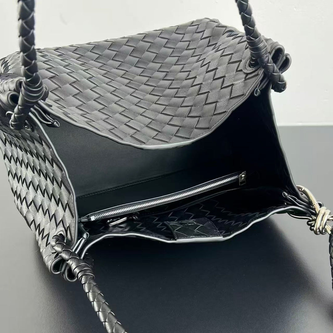 Bottega Veneta Intrecciato Suede Shoulder Bag
