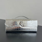 Bottega Veneta Croc-Embossed Long Clutch