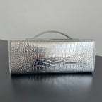 Bottega Veneta Croc-Embossed Long Clutch
