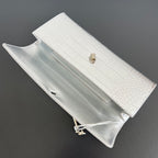 Bottega Veneta Croc-Embossed Long Clutch