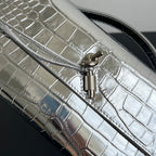Bottega Veneta Croc-Embossed Long Clutch