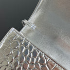 Bottega Veneta Croc-Embossed Long Clutch