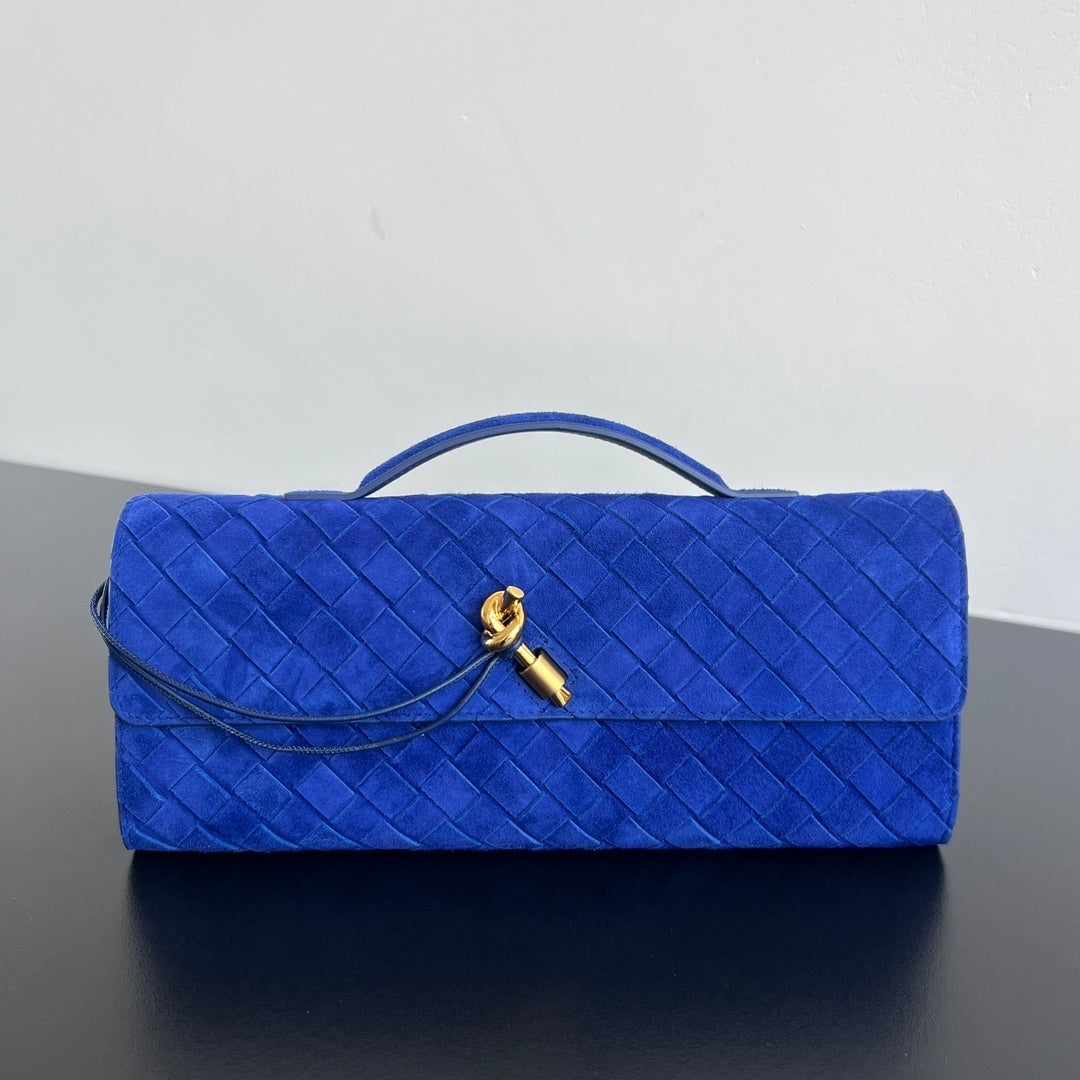 Bottega Veneta Suede Intrecciato Long Clutch