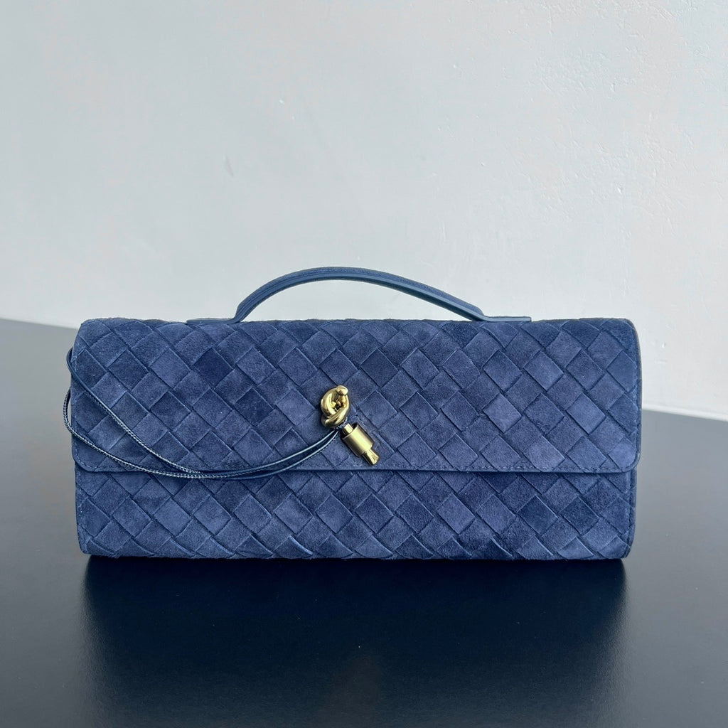 Bottega Veneta Suede Intrecciato Long Clutch
