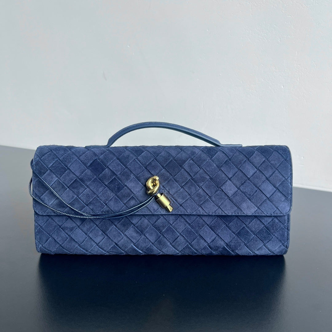 Bottega Veneta Suede Intrecciato Long Clutch