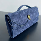 Bottega Veneta Suede Intrecciato Long Clutch