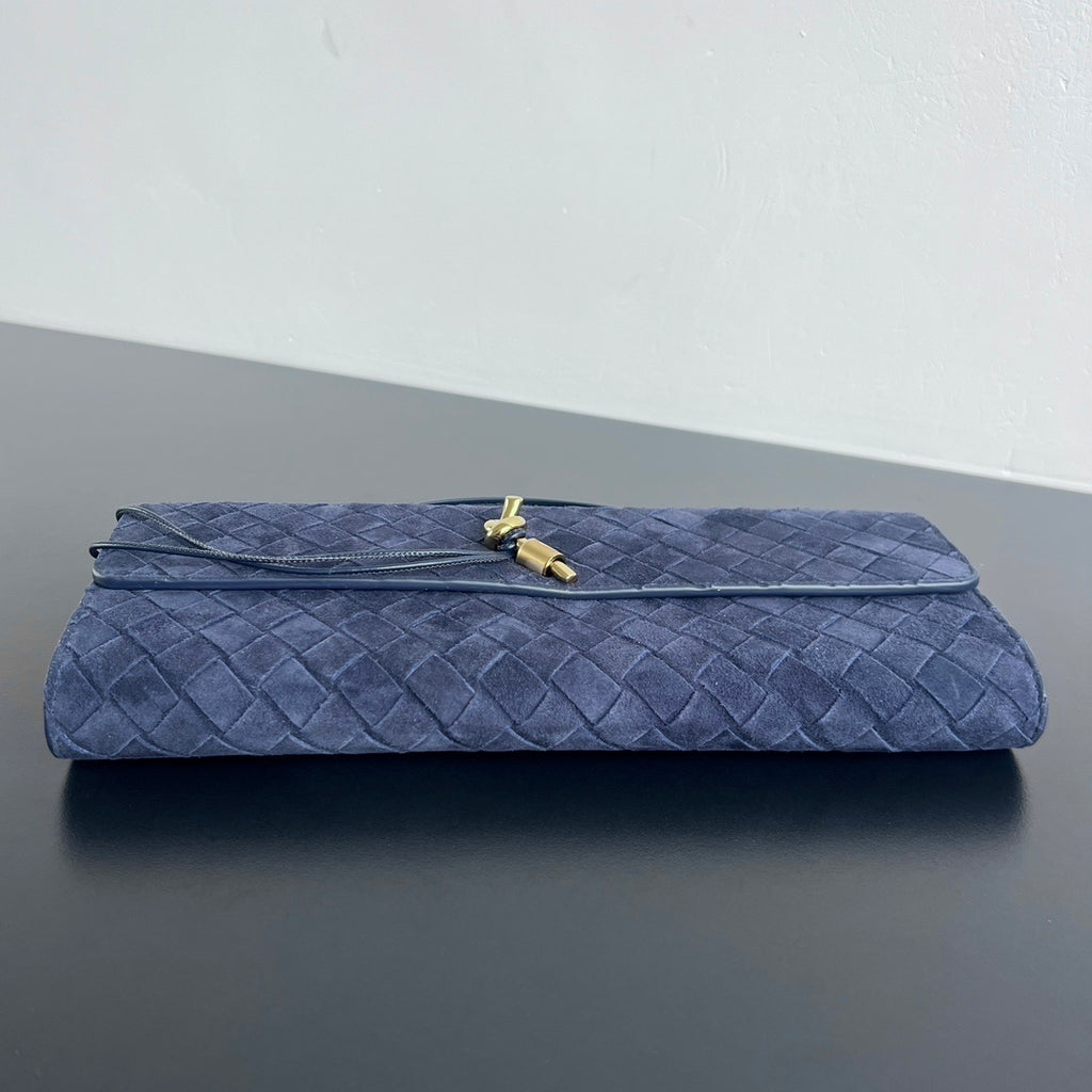 Bottega Veneta Suede Intrecciato Long Clutch
