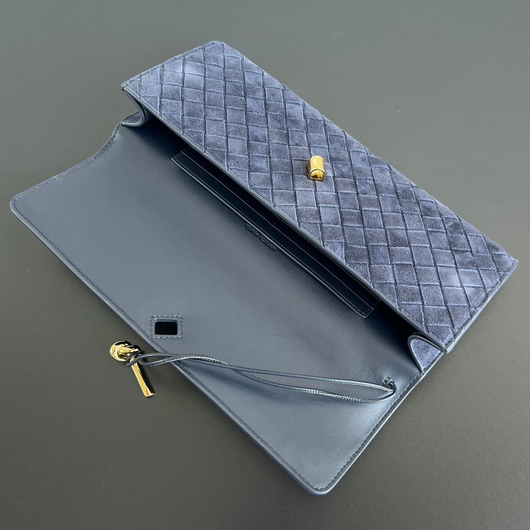 Bottega Veneta Suede Intrecciato Long Clutch