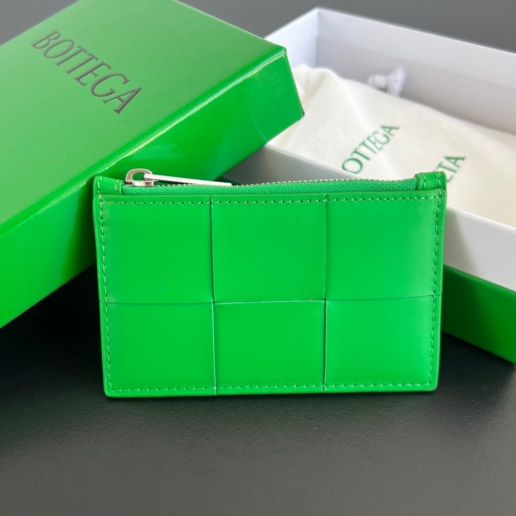 Bottega Veneta Large Woven Zip Card Holder
