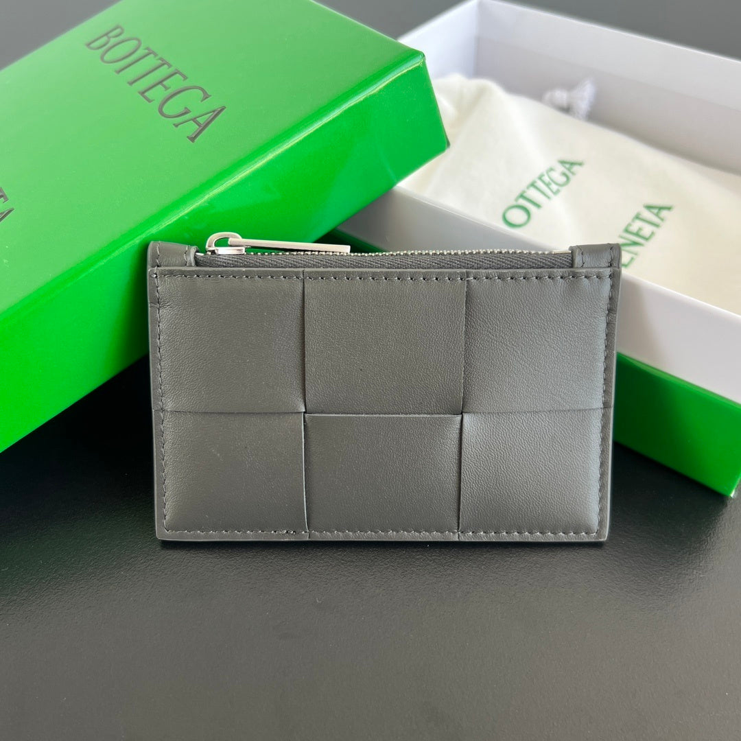 Bottega Veneta Large Woven Zip Card Holder