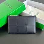 Bottega Veneta Large Woven Zip Card Holder