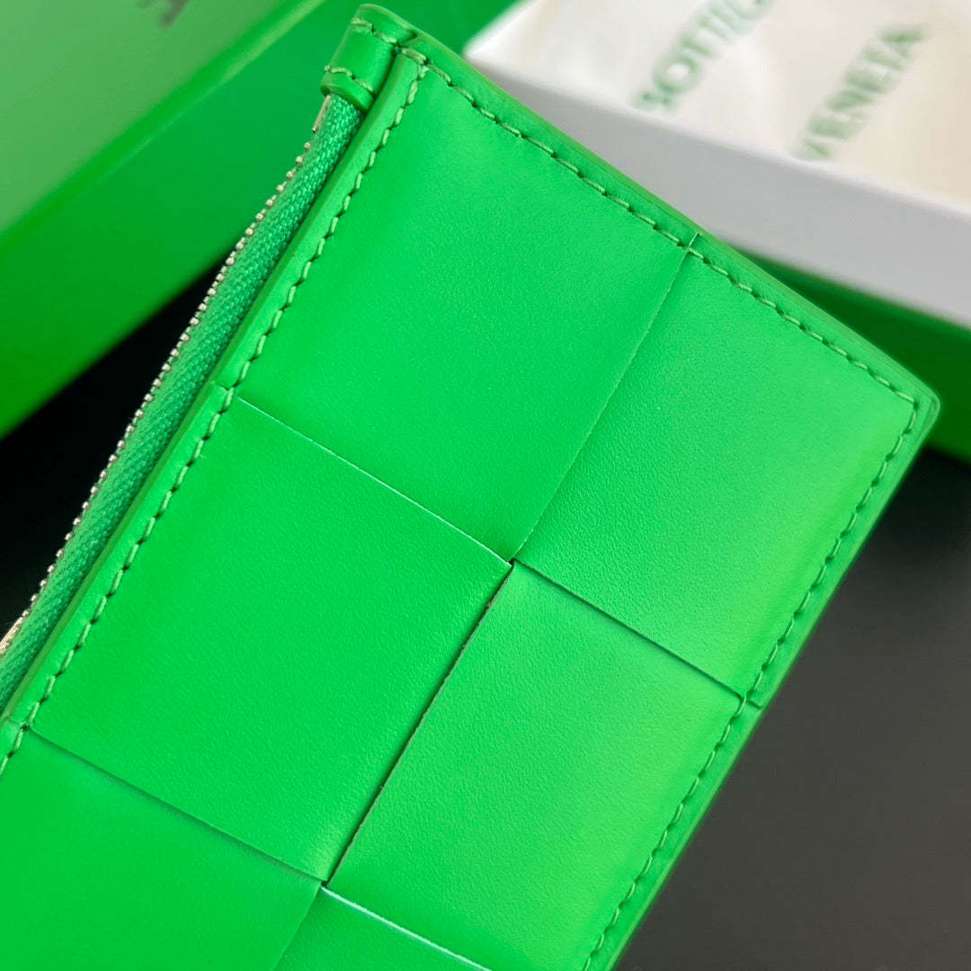 Bottega Veneta Large Woven Zip Card Holder