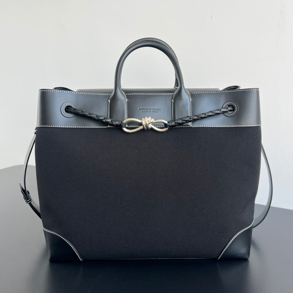 Bottega Veneta Andiamo Canvas-Leather Bag