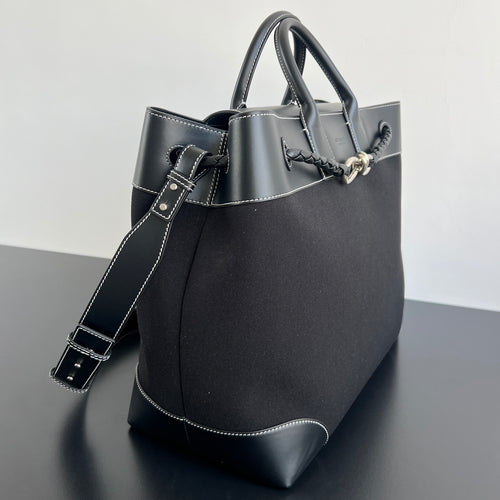 Bottega Veneta Andiamo Canvas-Leather Bag